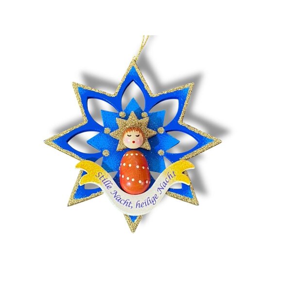Nwt Vintage Käthe Wohlfahrt Wooden Christmas Ornament Set Angel Tree Star German - Picture 2 of 5